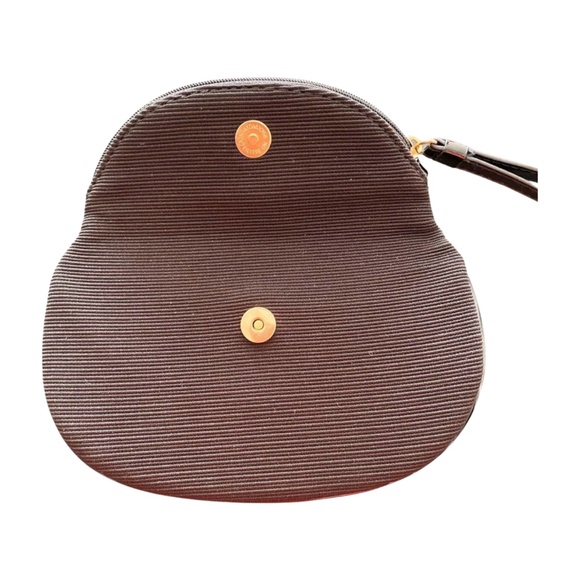 Giorgio Armani Brown Fabric Wristlet Clutch with Gold Hardware - Picture 2 of 5